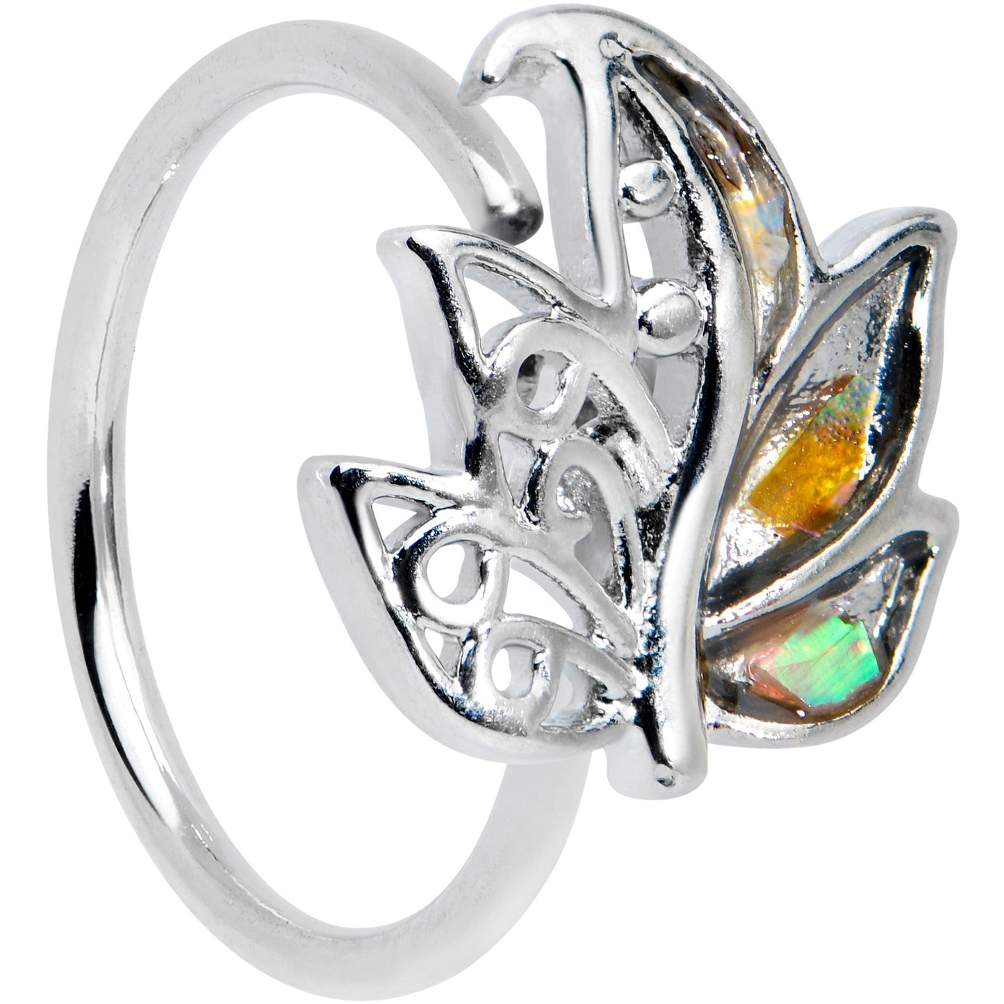 20G 5/16 Autumnal Colors Maple Leaf Nose Hoop