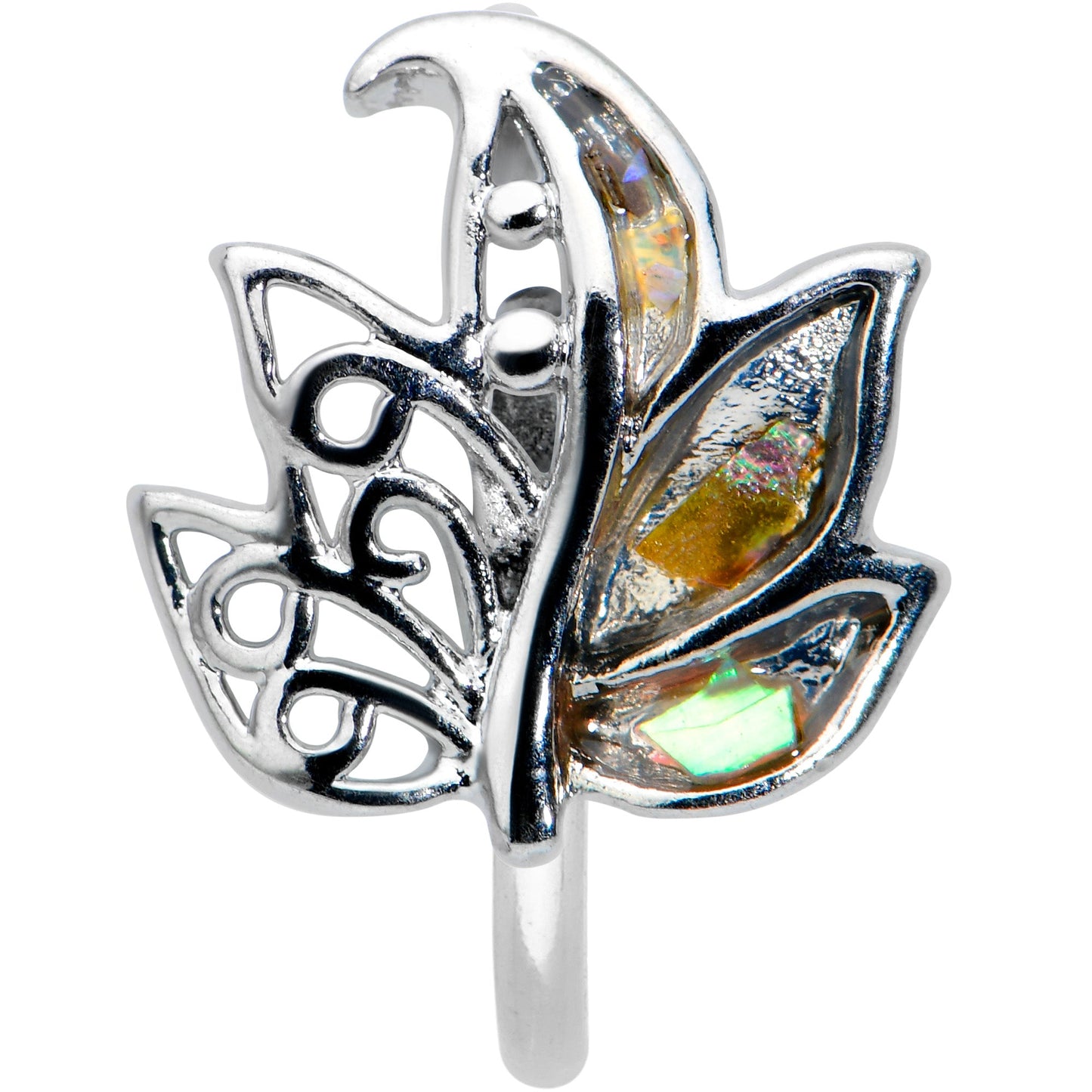 20G 5/16 Autumnal Colors Maple Leaf Nose Hoop