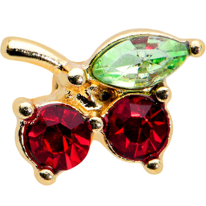 16G 5/16 Red Gem Gold Hue Tasty Cherry Fruit Labret Monroe Tragus