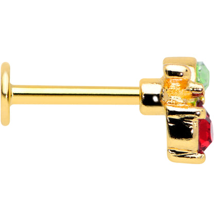 16G 5/16 Red Gem Gold Hue Tasty Cherry Fruit Labret Monroe Tragus