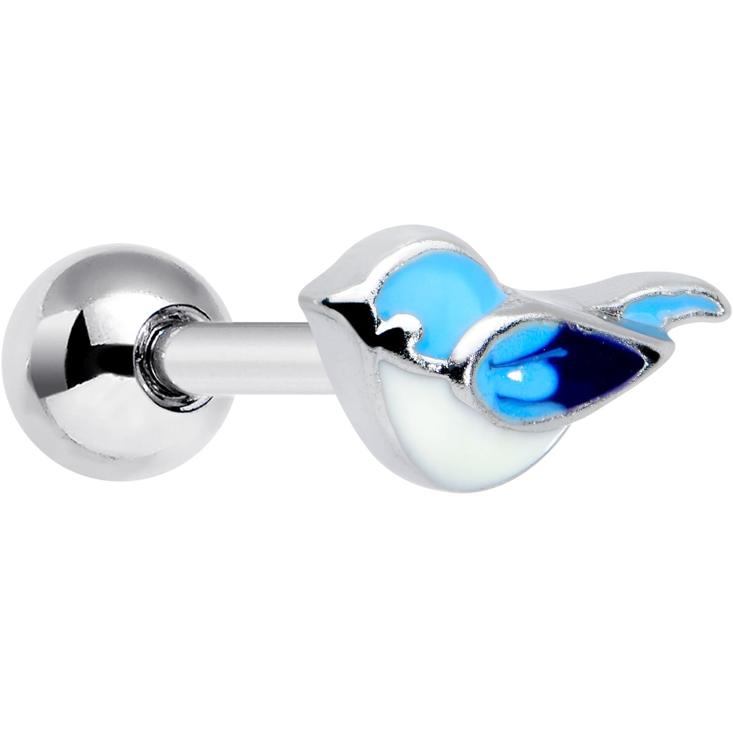 16G 1/4 Happy Little Blue Bird Cartilage Tragus Earring