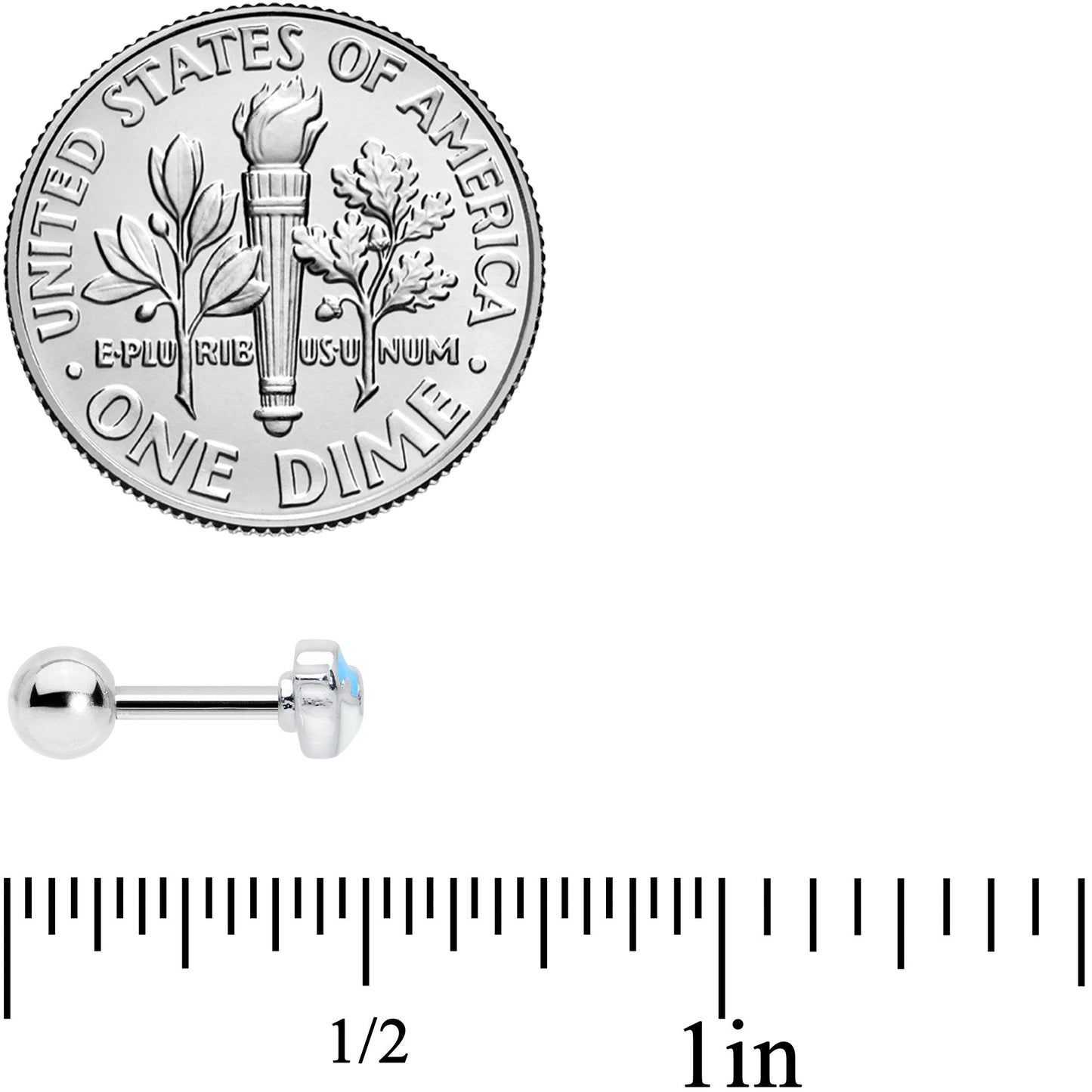 16G 1/4 Happy Little Blue Bird Cartilage Tragus Earring