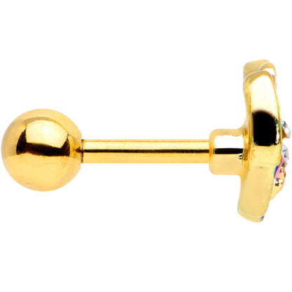 16G 1/4 Clear Gem Gold Tone Bright Butterfly Cartilage Tragus