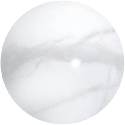 16G 1/4 Elegant White Howlite Internally Threaded Labret Tragus