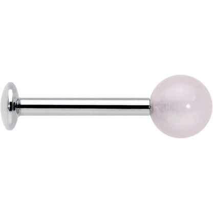 16G 5/16 Elegant Pink Rose Quartz Internal Threaded Labret Tragus