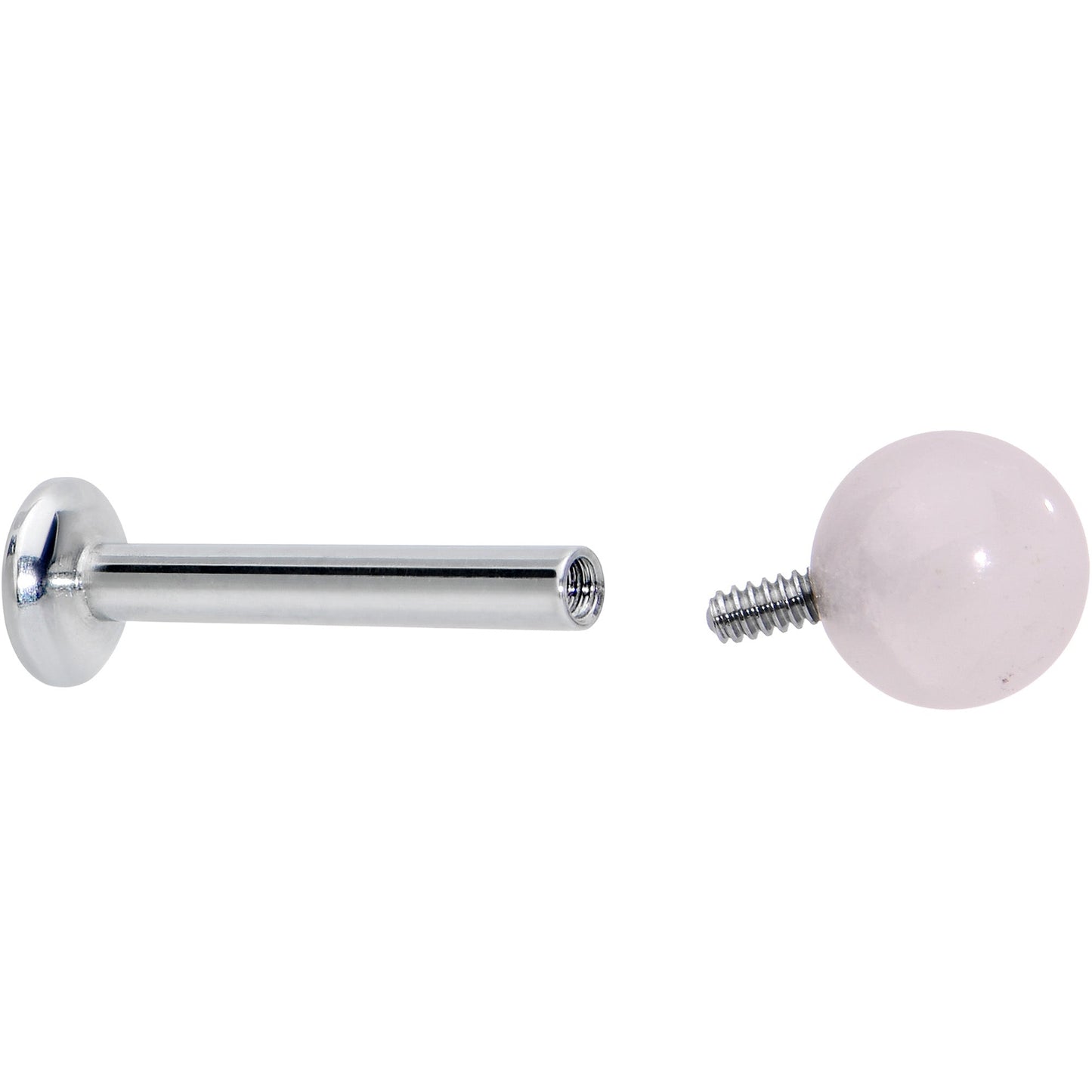 16G 5/16 Elegant Pink Rose Quartz Internal Threaded Labret Tragus