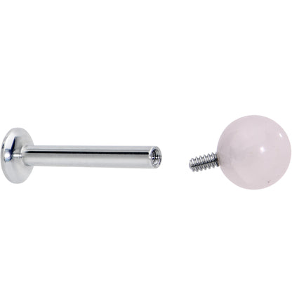 16G 5/16 Elegant Pink Rose Quartz Internal Threaded Labret Tragus