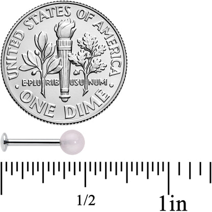 16G 5/16 Elegant Pink Rose Quartz Internal Threaded Labret Tragus