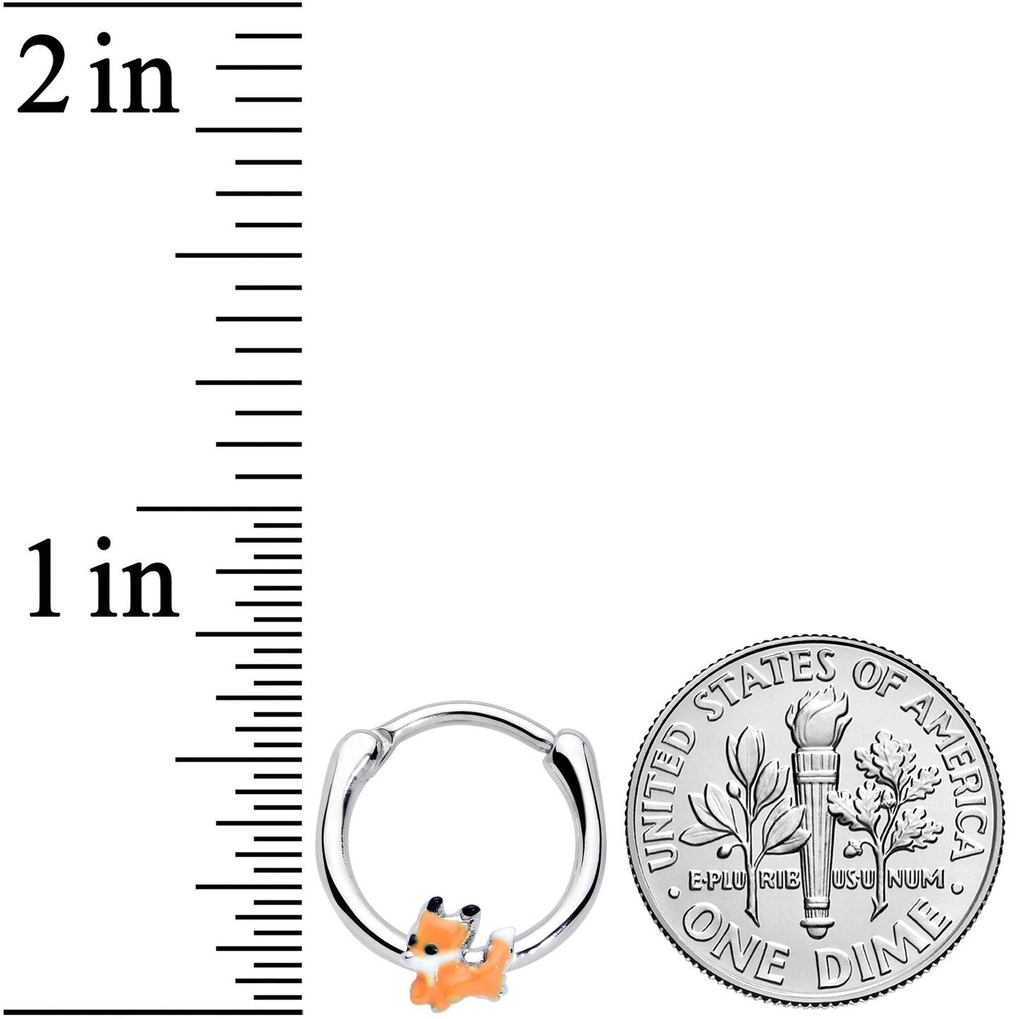 16G 3/8 Cute Fall Fox Cartilage Clicker