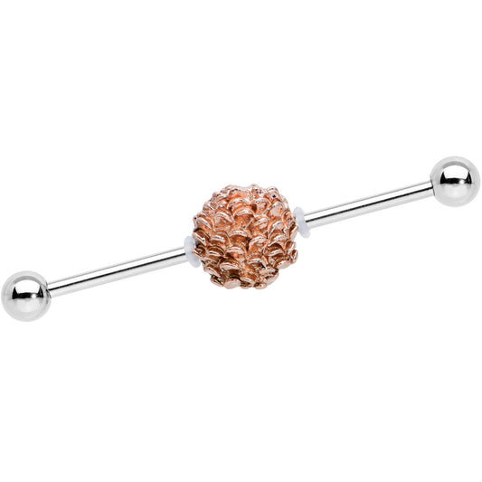 14G Autumn Pine Cone Industrial Barbell 38mm