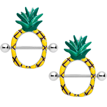 14G 9/16 Tropical Tasty Pineapple Nipple Shield Set
