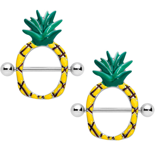 14G 9/16 Tropical Tasty Pineapple Nipple Shield Set