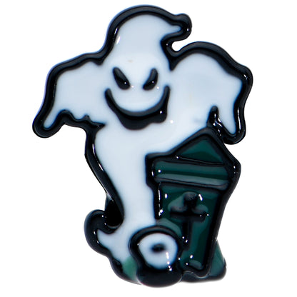 16G 1/4 Black Graveyard Ghost Halloween Cartilage Tragus Earring