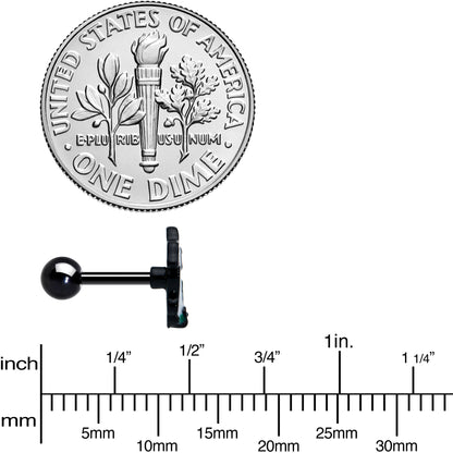 16G 1/4 Black Graveyard Ghost Halloween Cartilage Tragus Earring