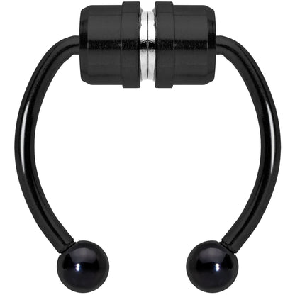 Black Magnetic Septum Ring Horseshoe Non-Pierced Fake Nose Ring