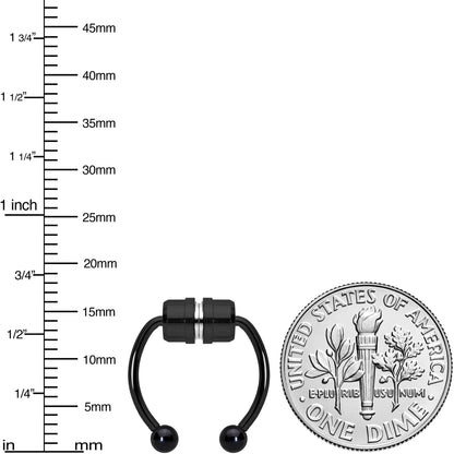 Black Magnetic Septum Ring Horseshoe Non-Pierced Fake Nose Ring