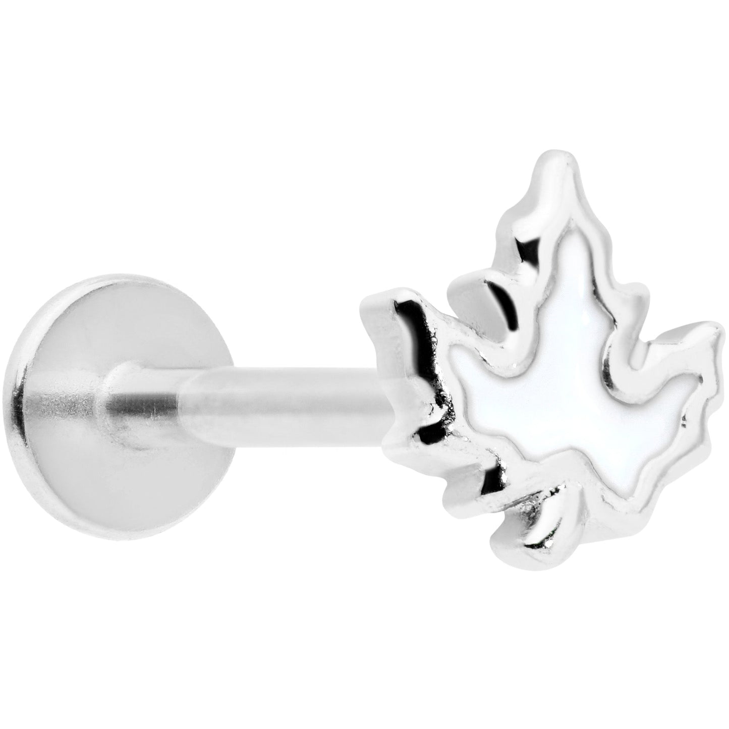 16G 5/16 Autumn White Maple Leaf Labret Monroe Tragus