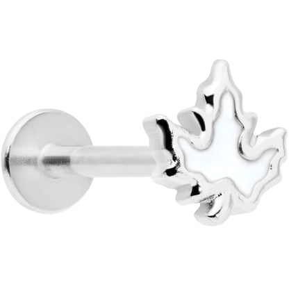 16G 5/16 Autumn White Maple Leaf Labret Monroe Tragus
