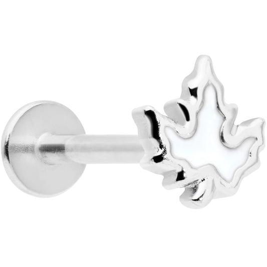 16G 5/16 Autumn White Maple Leaf Labret Monroe Tragus