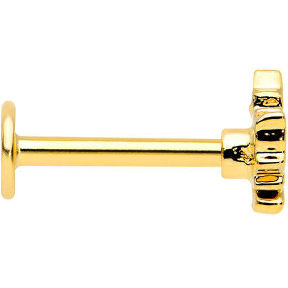 16G 5/16 Gold Tone Autumn White Maple Leaf Labret Monroe Tragus