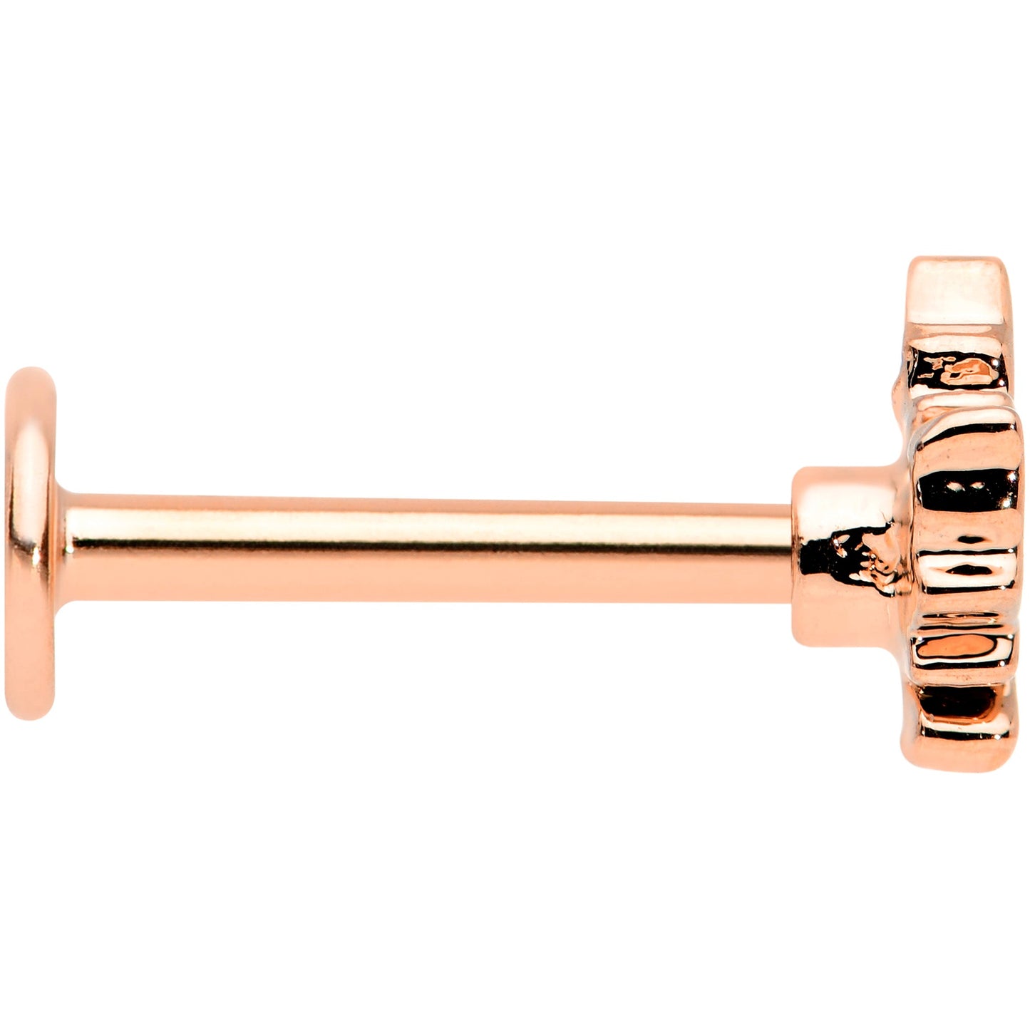 16G 5/16 Rose Gold Tone Fall White Maple Leaf Labret Tragus