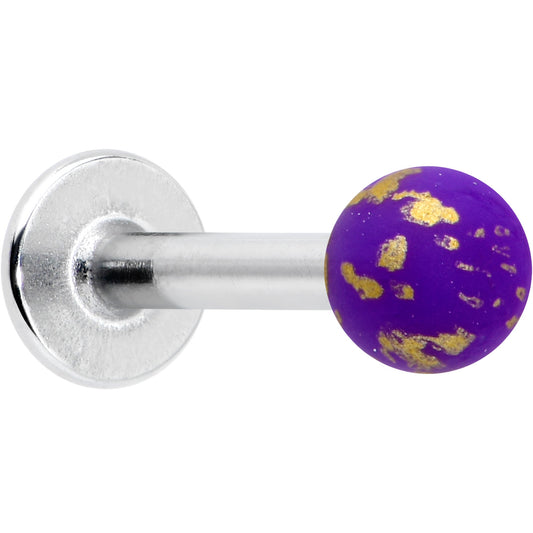 16G 5/16 Matte Purple Splatter Pattern Labret Monroe Tragus