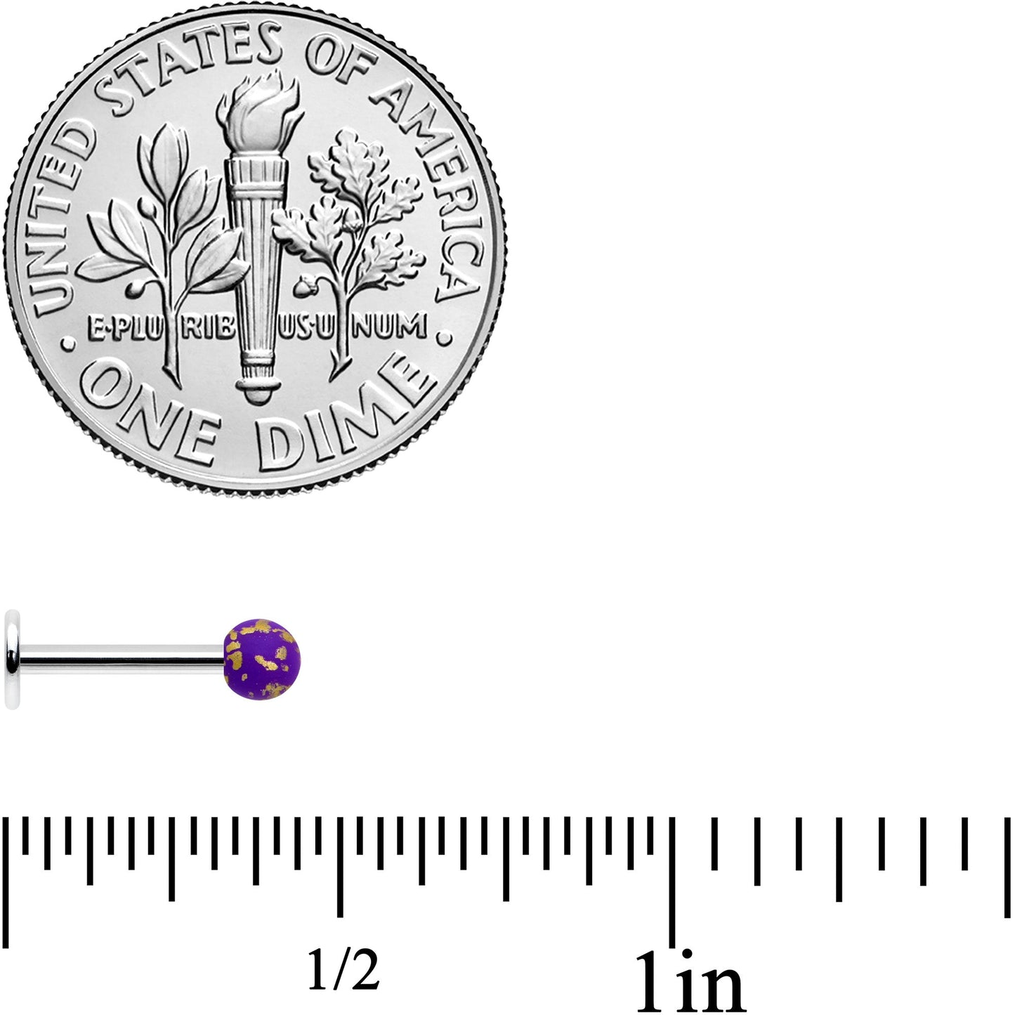 16G 5/16 Matte Purple Splatter Pattern Labret Monroe Tragus