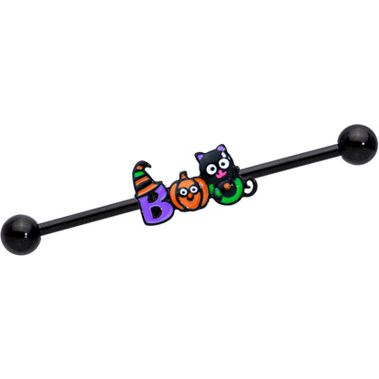 14G Black Boo Party Halloween Industrial Barbell 38mm