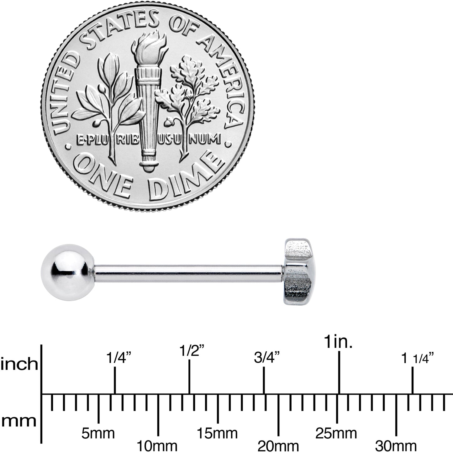 Simple Star Top Barbell Tongue Ring