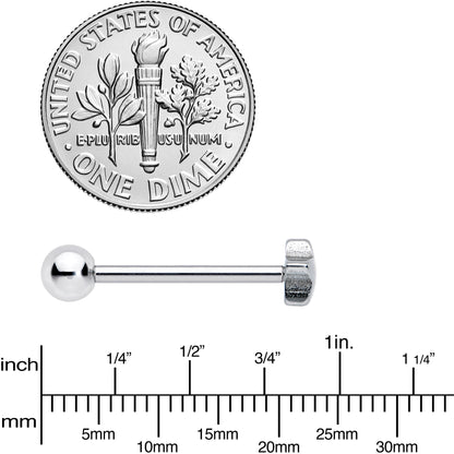 Simple Star Top Barbell Tongue Ring