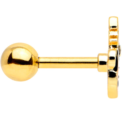 16G 1/4 Gold Tone Pumpkin Black Cat Halloween Cartilage Tragus