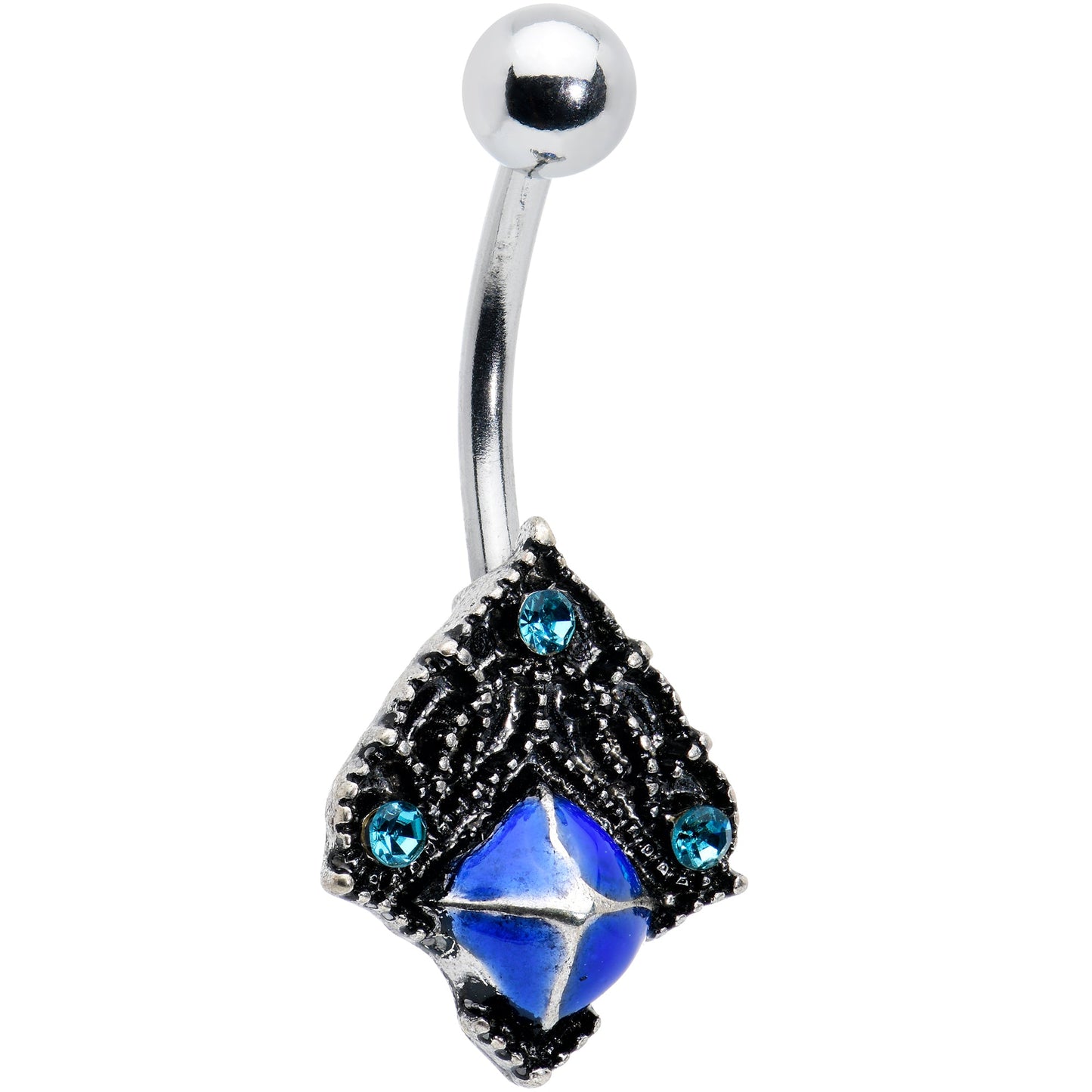 Blue Gem Rococo Blues Elegant Belly Ring