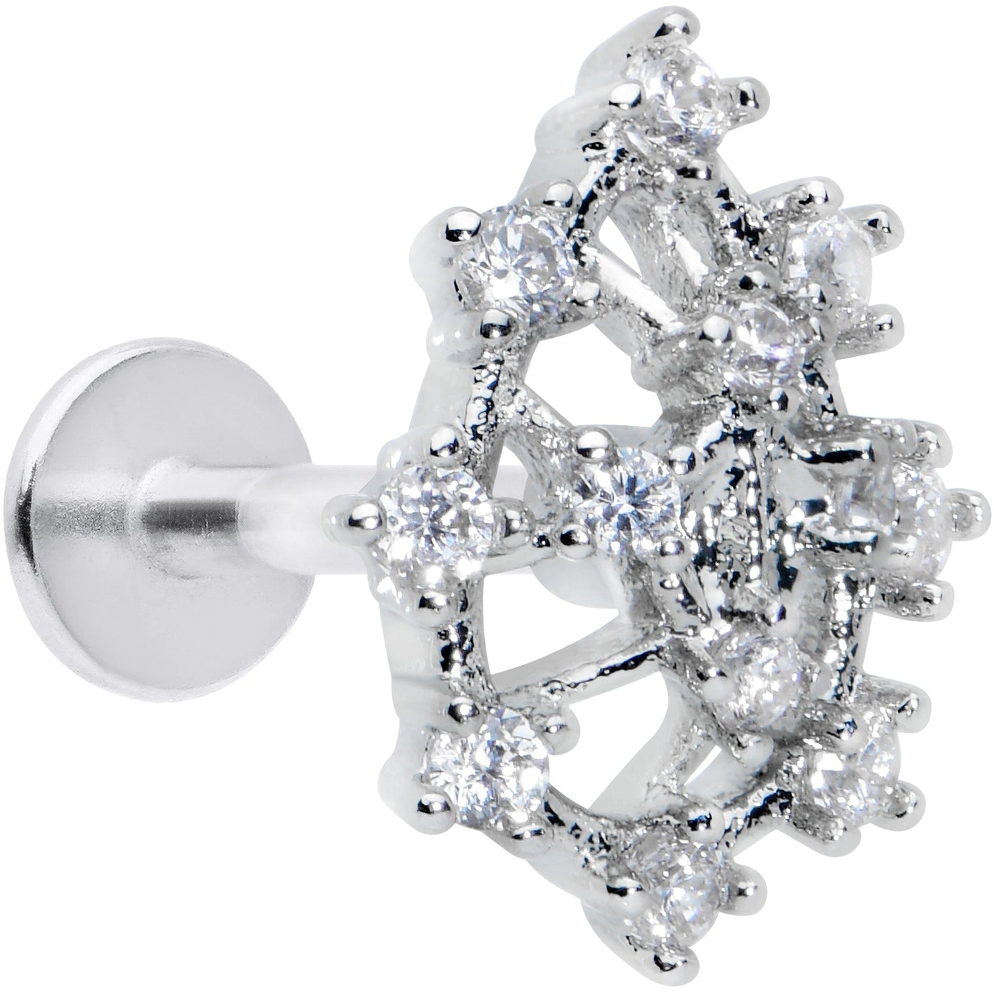 16G 5/16 Clear CZ Gem Constellation Labret Monroe Tragus