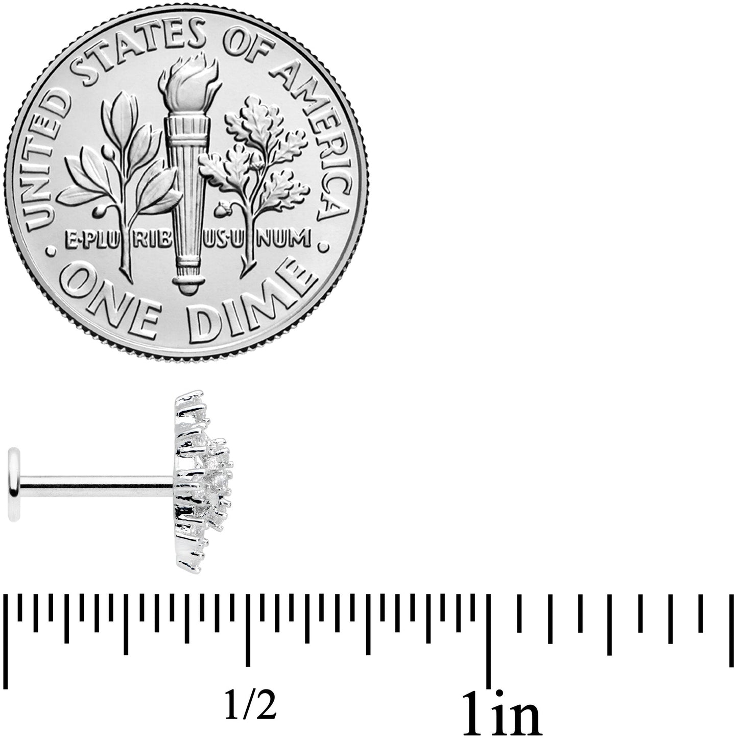 16G 5/16 Clear CZ Gem Constellation Labret Monroe Tragus