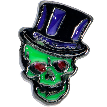 16G 1/4 Green Top Hat Skull Halloween Cartilage Tragus Earring