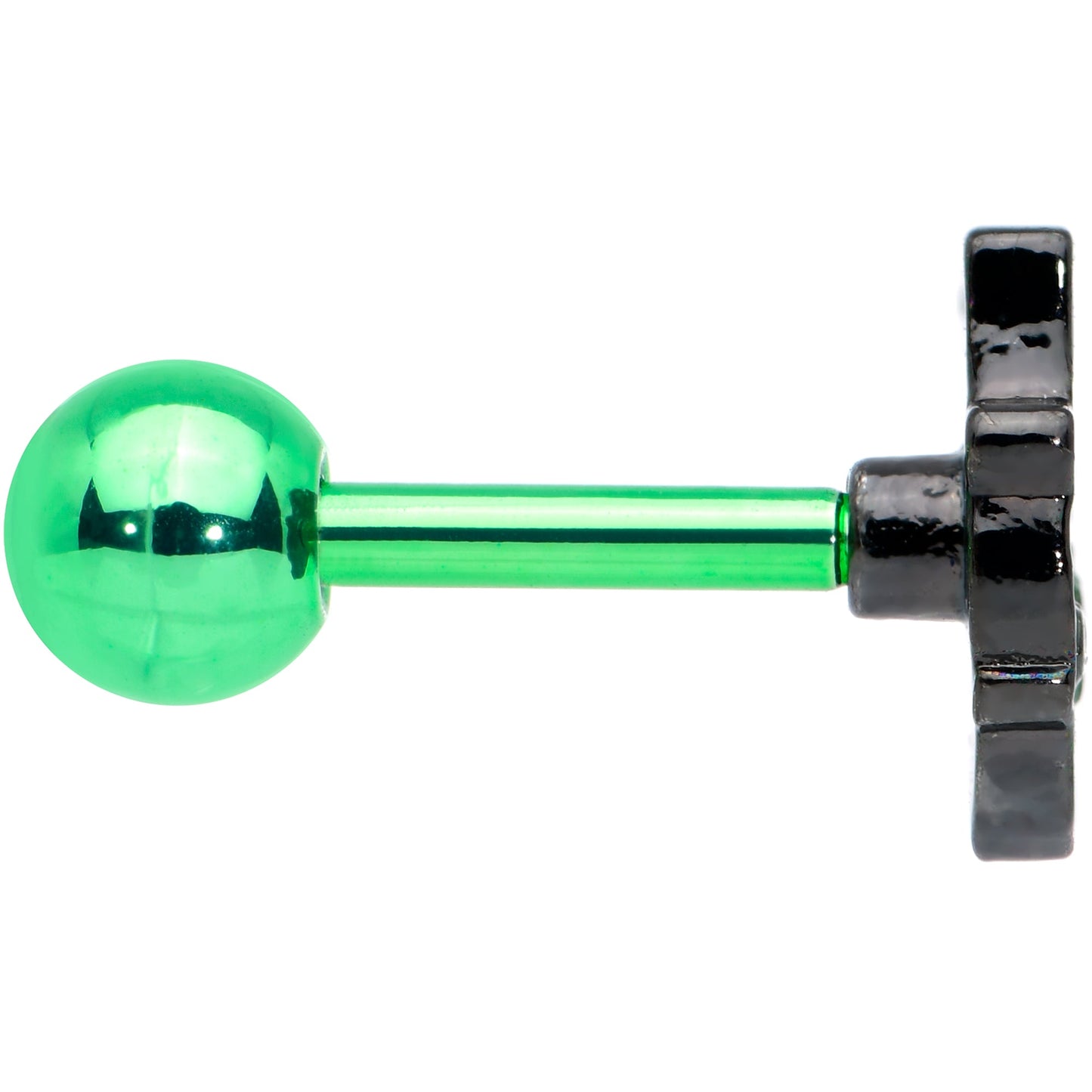 16G 1/4 Green Top Hat Skull Halloween Cartilage Tragus Earring