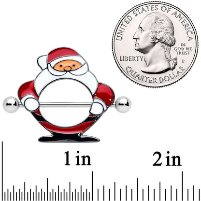 14G 5/8 Ooh Jolly Santa Claus Christmas Nipple Shield Set