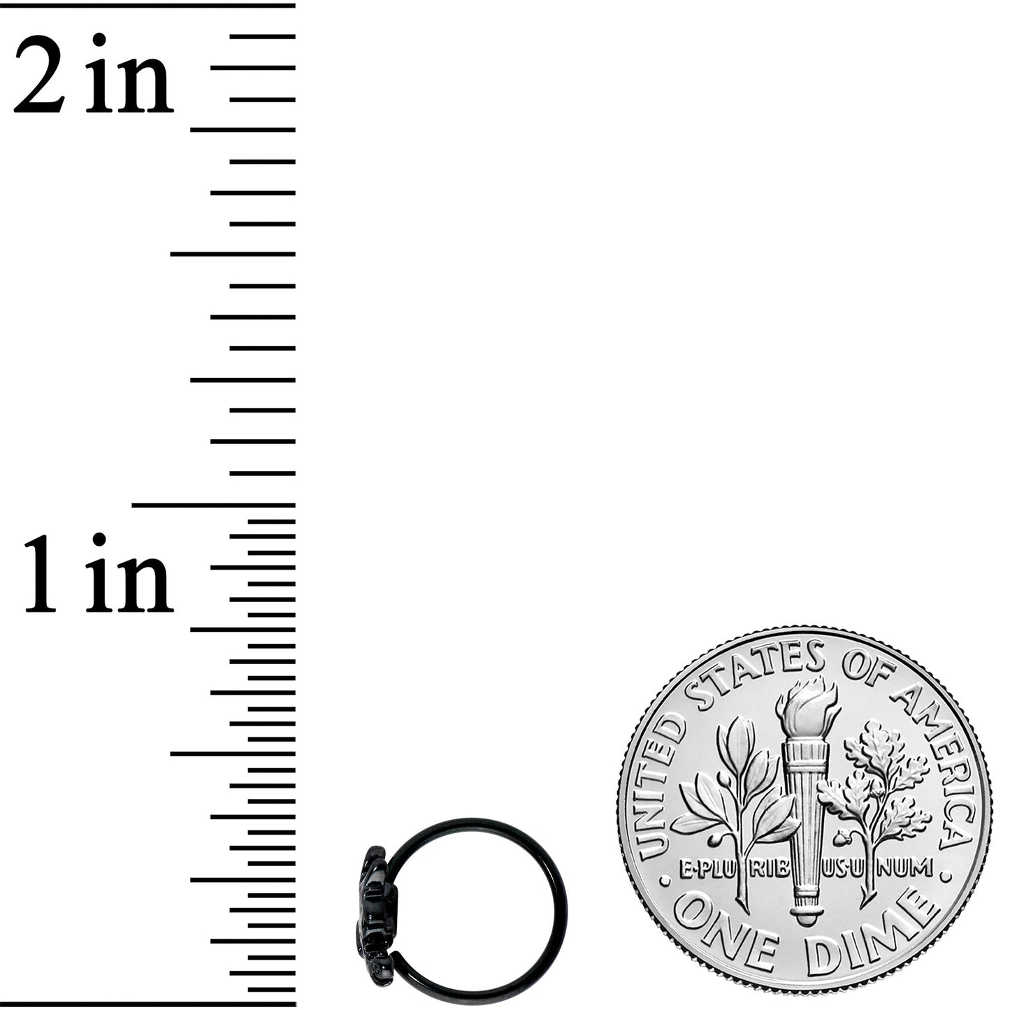 20G 5/16 Black Purple Wings Butterfly Nose Hoop