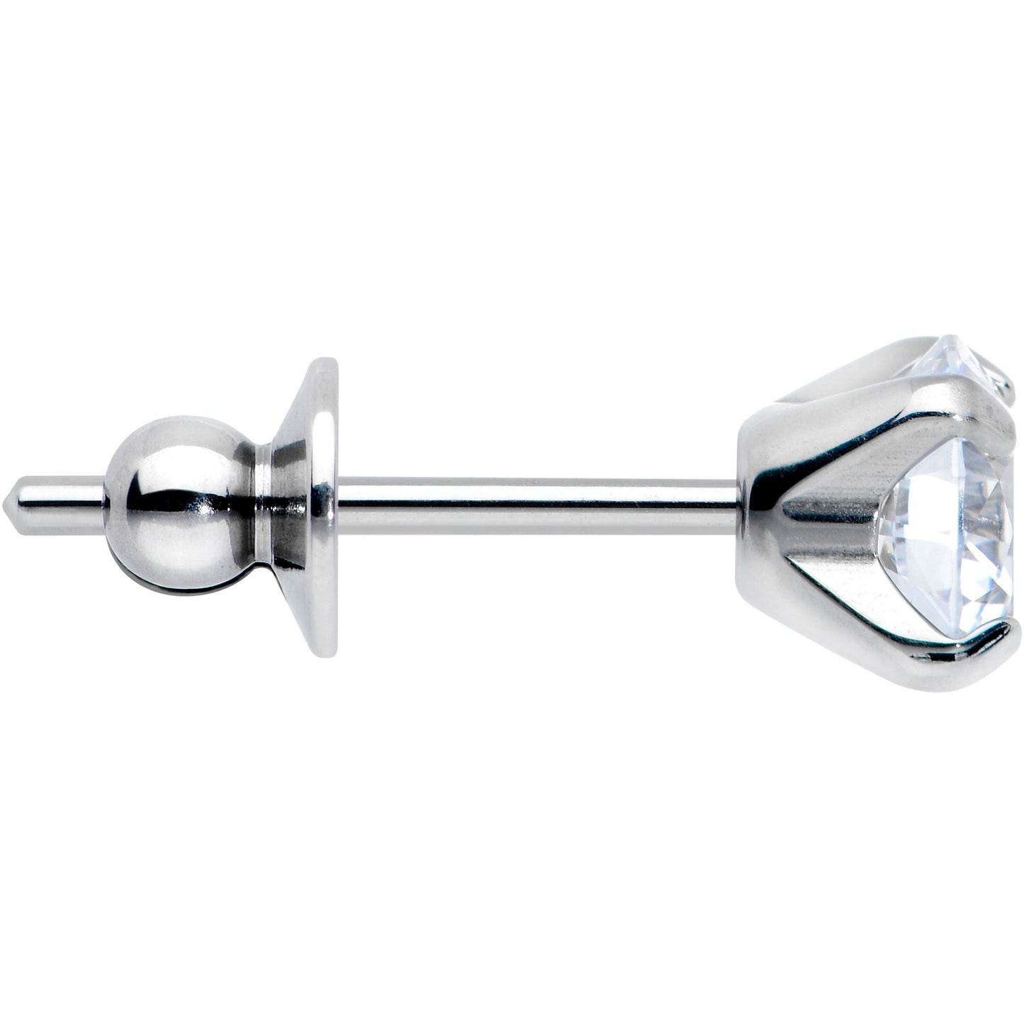 Clear CZ Gem 5mm G23 Titanium Post Stud Earrings