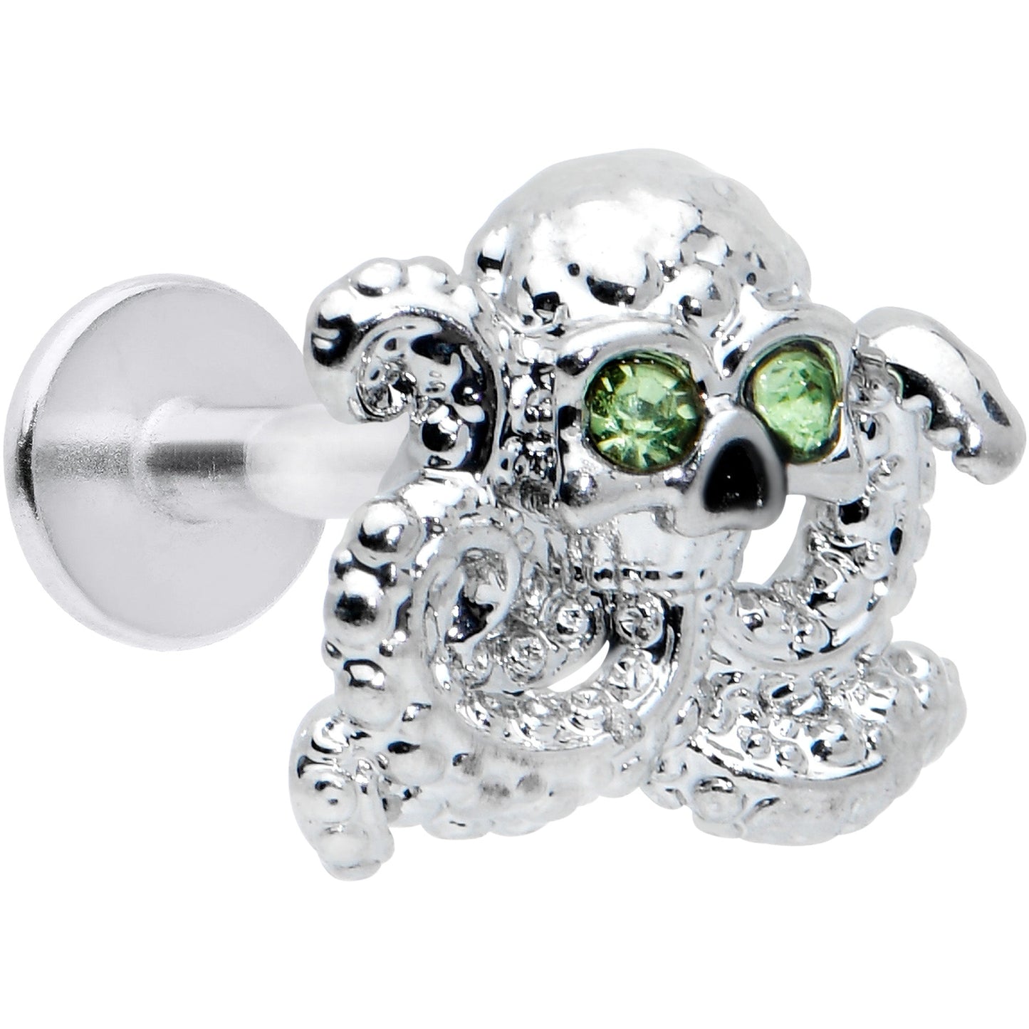 16G 5/16 Clear Green Gem Sunglasses Octopus Labret Monroe Tragus