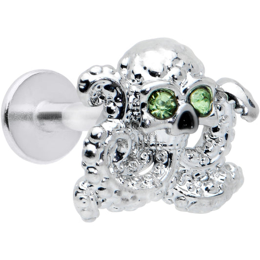 16G 5/16 Clear Green Gem Sunglasses Octopus Labret Monroe Tragus