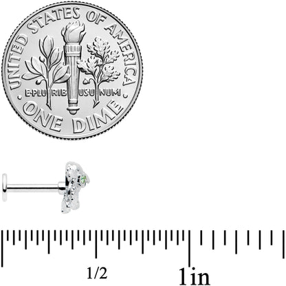 16G 5/16 Clear Green Gem Sunglasses Octopus Labret Monroe Tragus