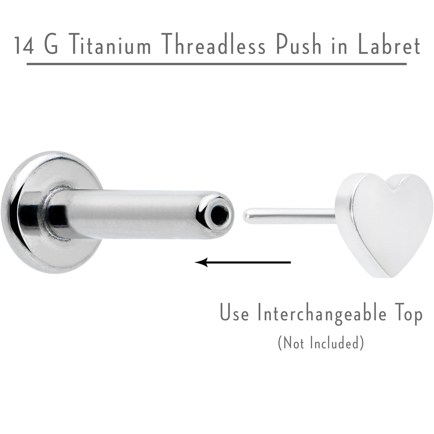 14G 5/16 G23 Titanium Threadless Post Only Labret Monroe Tragus
