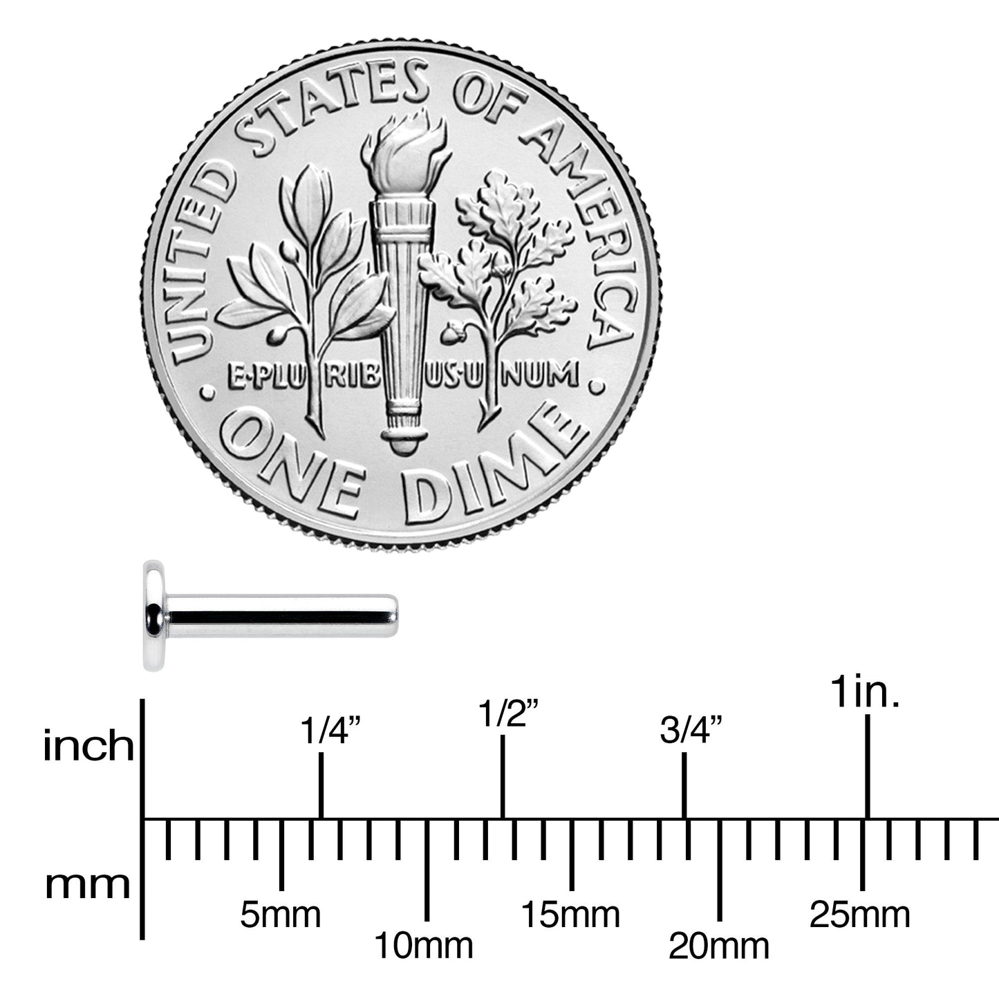 14G 5/16 G23 Titanium Threadless Post Only Labret Monroe Tragus