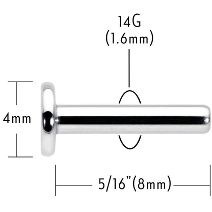 14G 5/16 G23 Titanium Threadless Post Only Labret Monroe Tragus