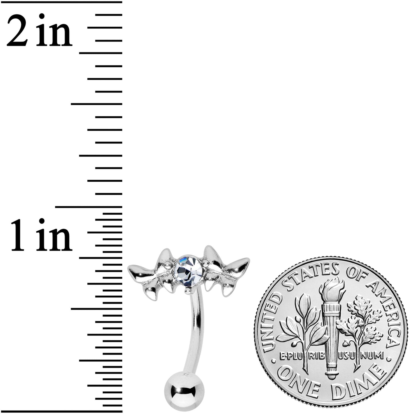 Clear Gem Sweet Butterflies Top Mount Belly Ring