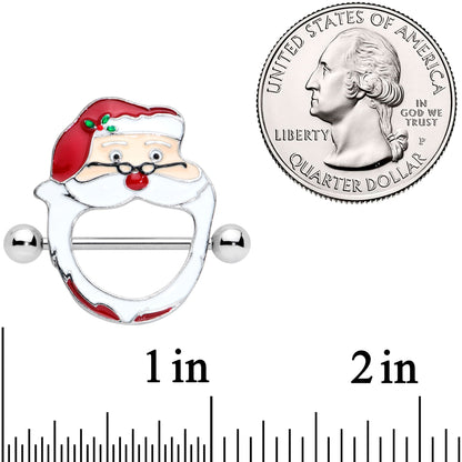 14G 5/8 Festive Red Nosed Santa Claus Christmas Nipple Shield Set