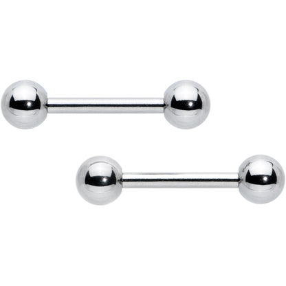 14G 1/2 Simple Classic Barbell Nipple Ring Set