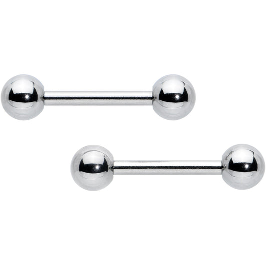 14G 1/2 Simple Classic Barbell Nipple Ring Set