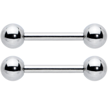 14G 1/2 Simple Classic Barbell Nipple Ring Set